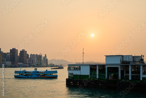 Photography sunset in the city