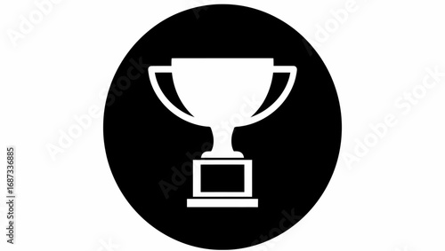 Trophy cup award for winning achievement vector illustration icon