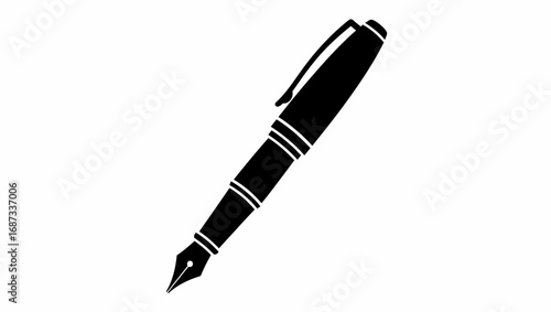 Classic fountain pen writing concept vector illustration icon