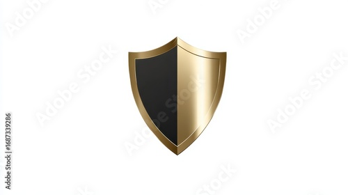 Free Download Beautiful photo of shield emblem, no text, flat, minimalist, refined, puffy style, gold color scheme, white background, high resolution. - GFXLoad