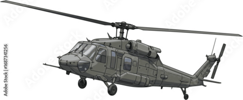 Utility military helicopter Vector Illustration
