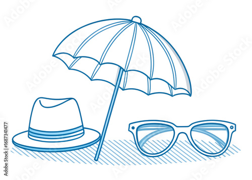 vector illustration of a summer hat