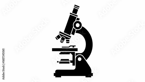 Microscope science research lab vector illustration icon