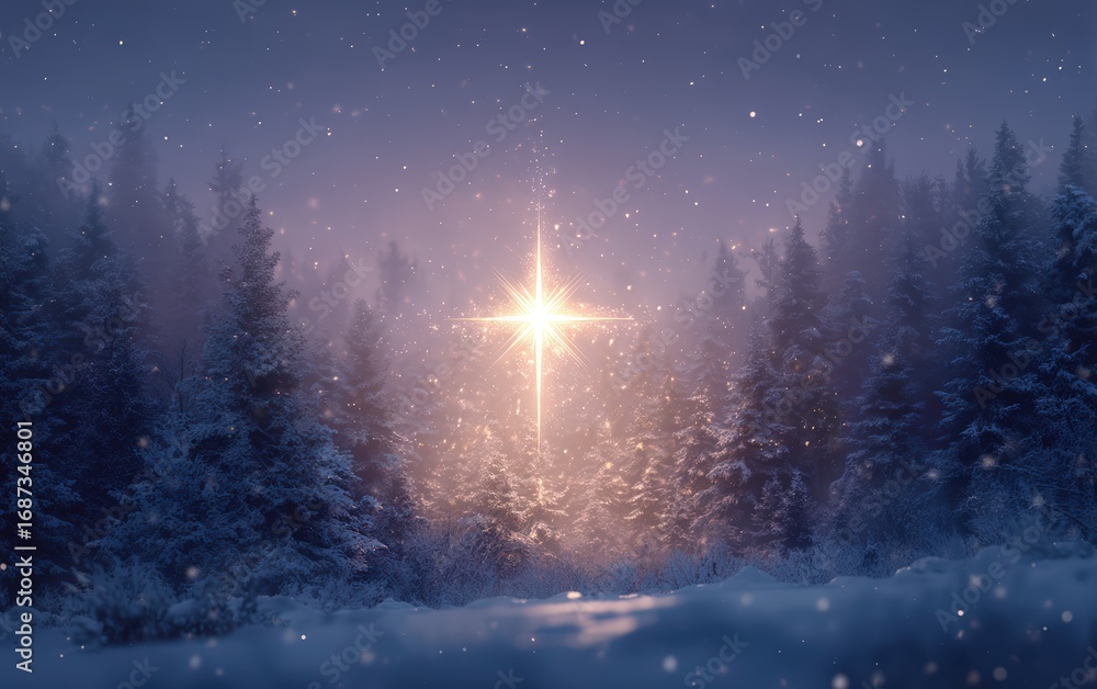 Naklejka premium A Christmas tree with a star on top