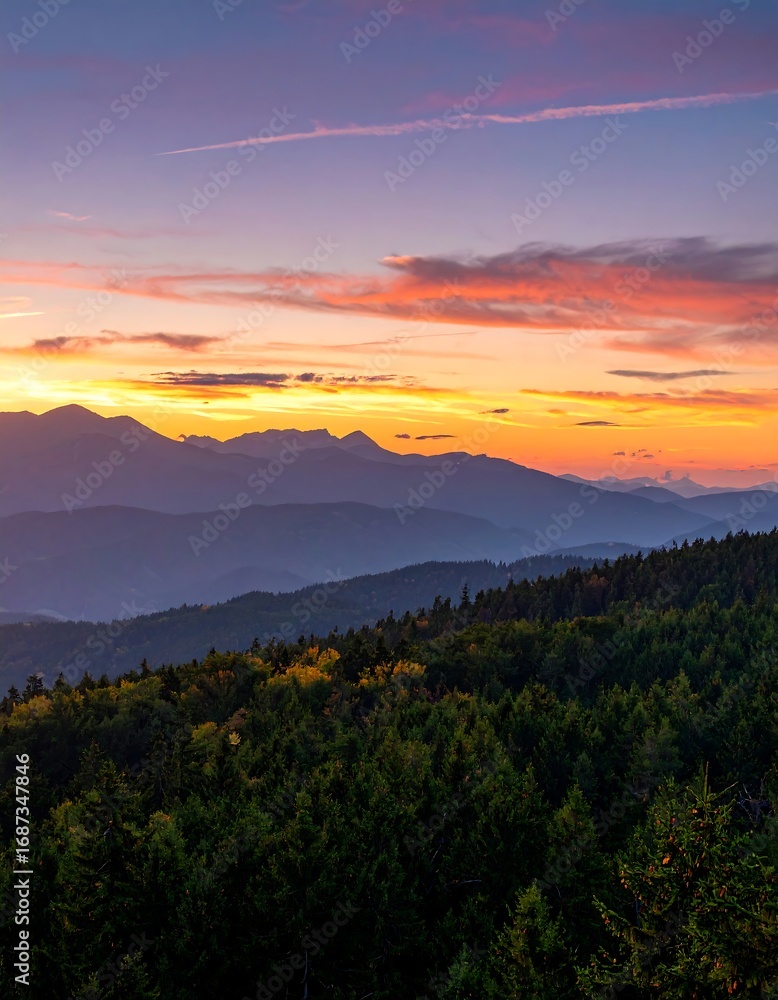 Obraz premium Mountain sunset vista (3)
