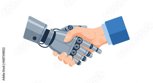 Robotic Handshaking Illustrates Future Collaboration.