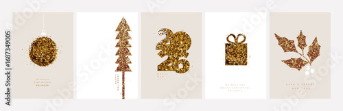 Merry Christmas and Happy New Year. Eye catching design vector illustrations for greeting card, party invitation card, website banner, social media banner, marketing material.