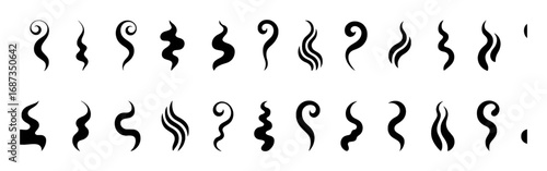 Collection of Black Smoke and Steam Swirl Icons