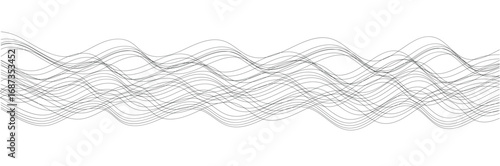Set of wavy horizontal lines on a white background. Vector design element. EPS 10
