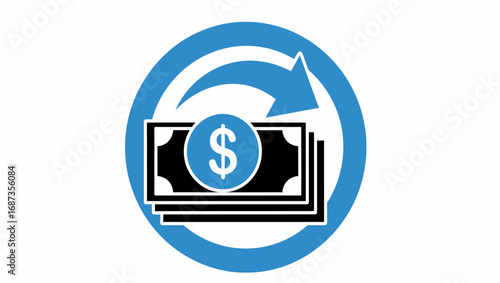 Cashback money return financial vector, illustration, and icon