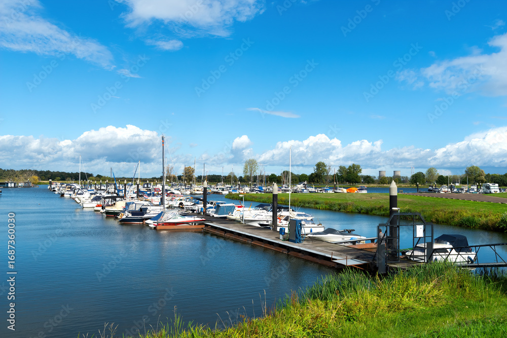 Fototapeta premium Marina in Stevensweert-Limburg, Netherlands