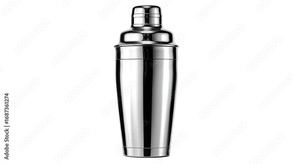 Obraz premium Polished stainless steel cocktail shaker