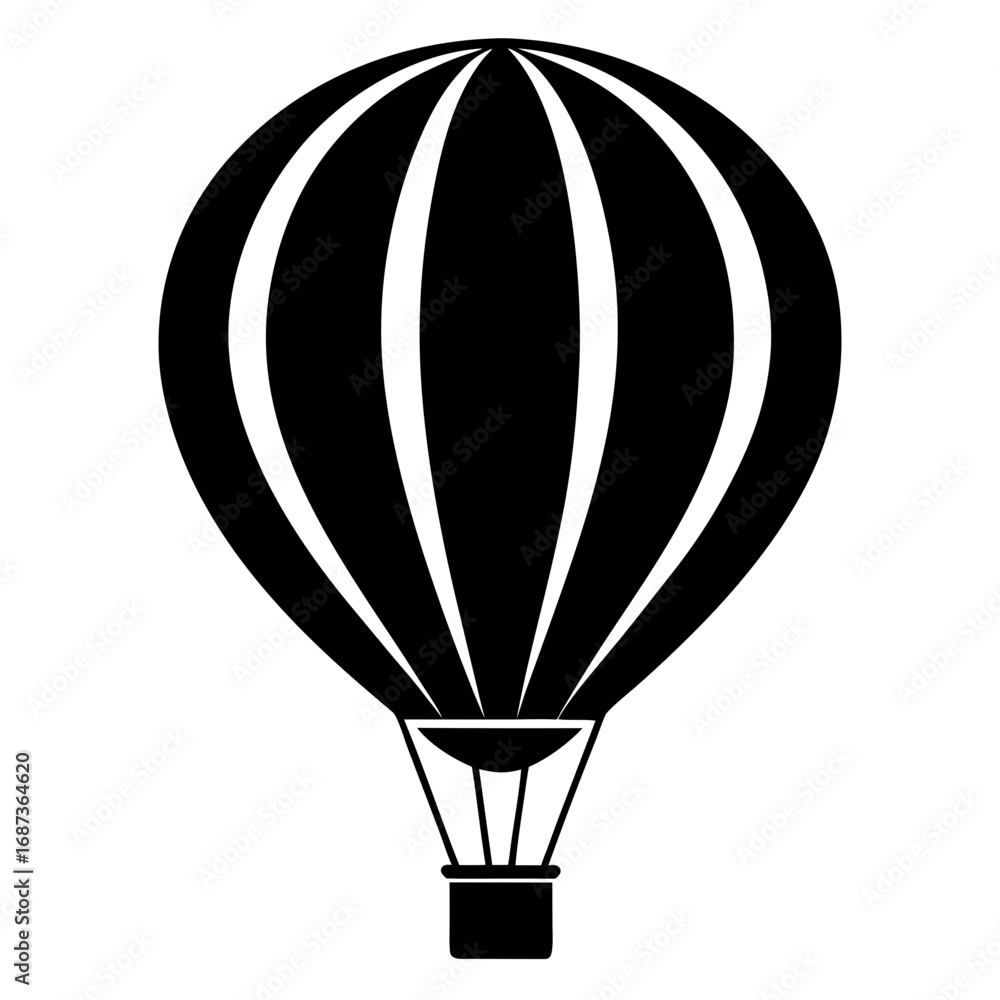 Fototapeta premium Hot Air Balloon Silhouette Vector
