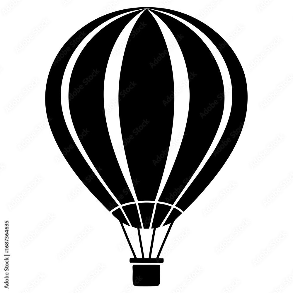 Fototapeta premium Hot Air Balloon Silhouette Vector