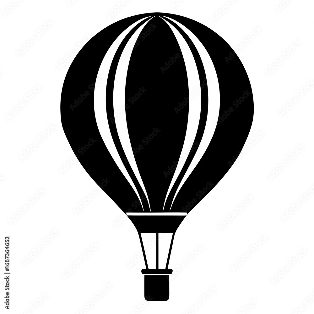Naklejka premium Hot Air Balloon Silhouette Vector