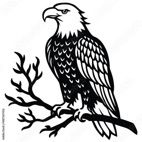 Bald Eagle Flying Soon Eagle Detailed black-and-white line art of a bald eagle in mid-flight with wings fully spread and talons forward, dynamic perspective, crisp vector-ready ink outlines, high-cont