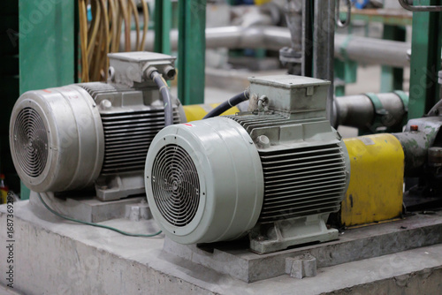 Industrial Electric Motors in a Factory