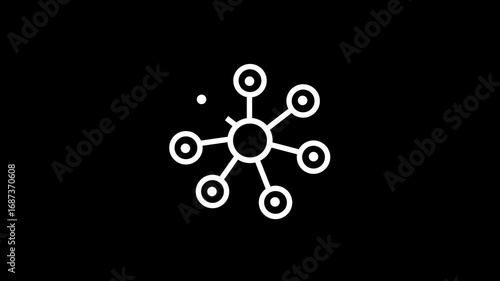 Network system, network connections with people icons and man icon animation.