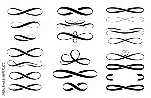 Billede på lærred Collection of Elegant Infinity Symbol Ornaments and Flourishes