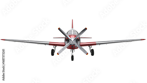 Front View of a Propeller Airplane