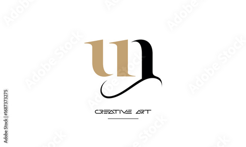 NU, UN, N, U abstract letters logo monogram