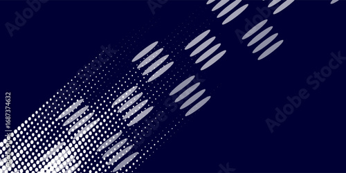 Dots halftone white and blue color pattern gradient grunge texture background. Dots pop art comics sport style vector illustration. Abstract speed lines style blue color halftone  blue and white color