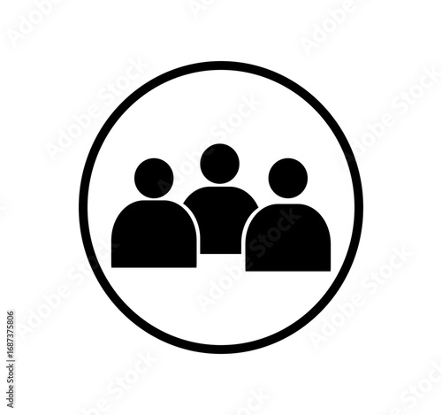 simple line art group of people