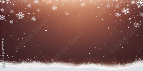 Falling snowflakes and sparkling stars decorate a cold blue winter sky, a perfect holiday background