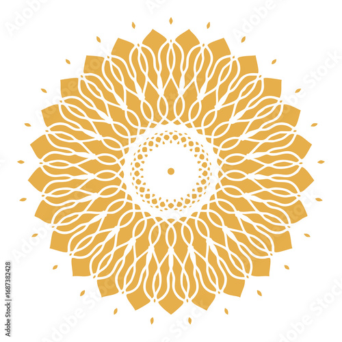 Golden festive floral mandala design element