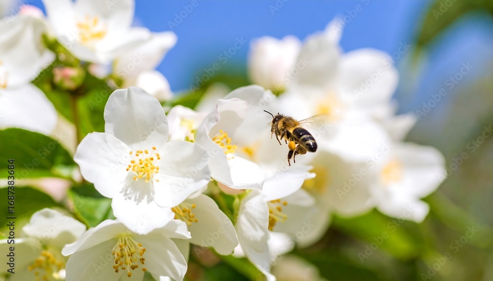 Fototapeta premium Honeybee on a jasmine flower