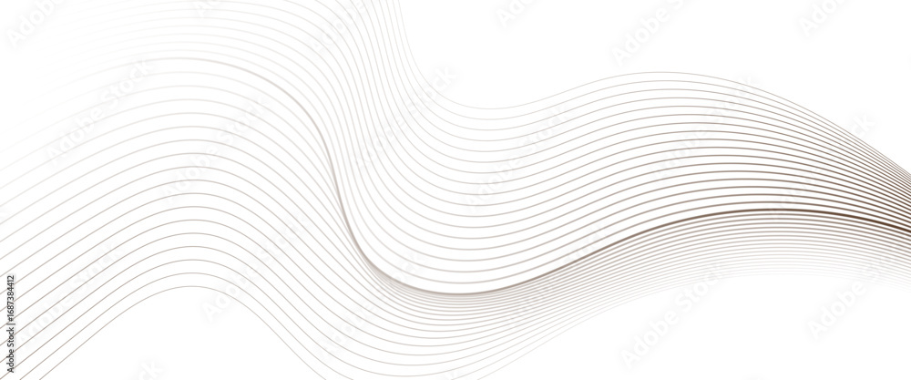 Fototapeta premium Vector abstract smooth flowing wave lines on a white background with wave element design. 