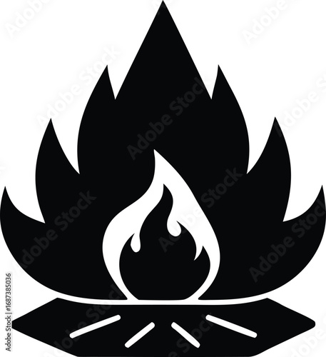 Burning campfire vector icon.eps