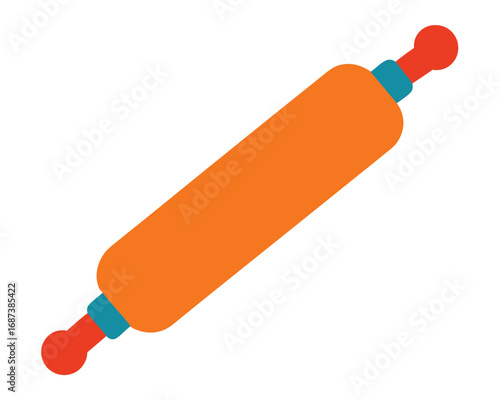 Colorful rolling pin icon vector illustration on white background