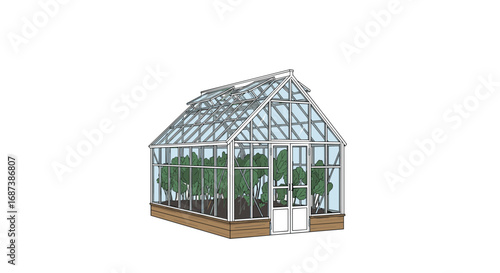 Cultivate your dreams with a stunning greenhouse illustration ready to bring your gardening vision to life
