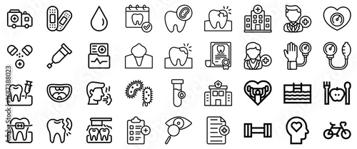 Medical and Dental Health Icons: A Comprehensive Collection