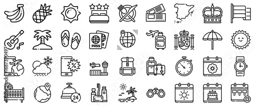 Travel and Vacation Icons: A Comprehensive Collection of Holiday Symbols