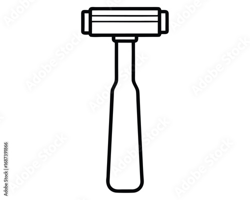 Minimalist outline of a personal grooming shaver tool icon vector