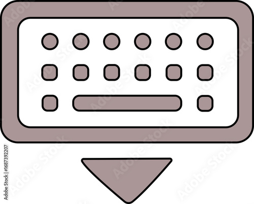 keyboard down glyph flat vector icon, Computer keyboard black line icon ,Editable design icon of keyboard and electronic device infographics. digital devices concepts Vector Modern design.,