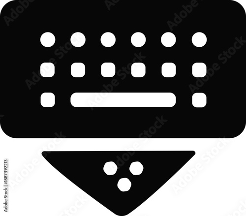 keyboard down glyph flat vector icon, Computer keyboard black line icon ,Editable design icon of keyboard and electronic device infographics. digital devices concepts Vector Modern design.,