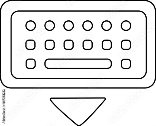 keyboard down glyph flat vector icon, Computer keyboard black line icon ,Editable design icon of keyboard and electronic device infographics. digital devices concepts Vector Modern design.,