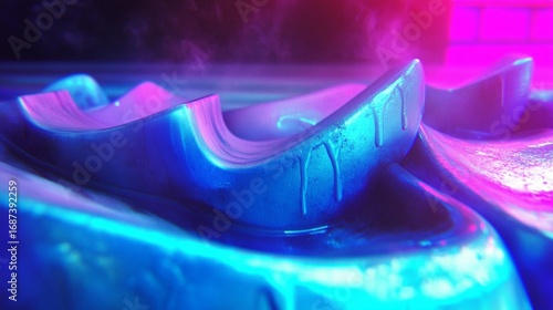 Neon Blue Abstract Art