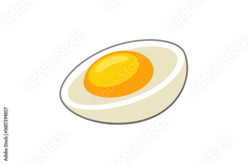 slice of boil egg on a white background