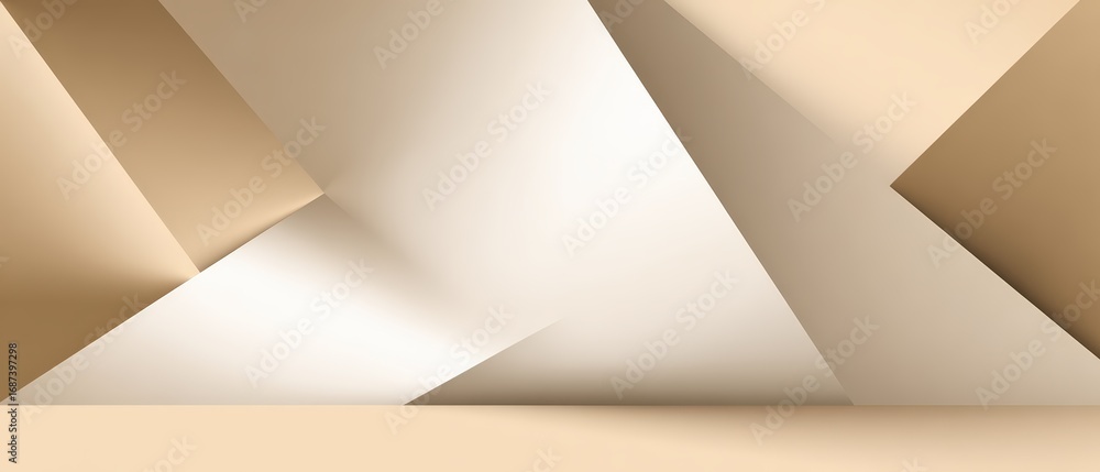 Fototapeta premium Abstract Modern Geometric Shape Composition with Soft Lighting and Neutral Color Palette for Artistic Interior Design Decor