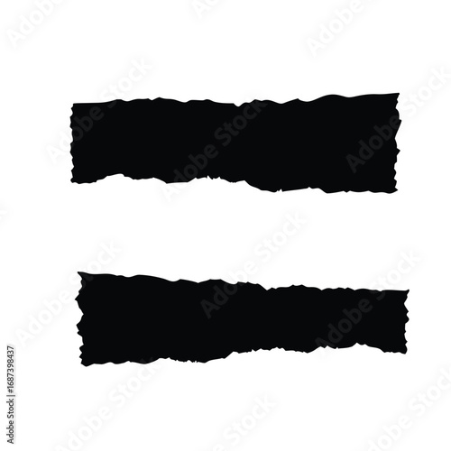 set of torn paper banners