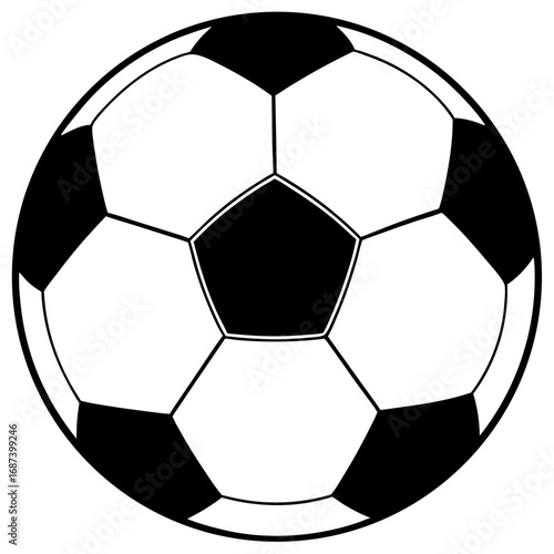 Soccer ball with black and white pattern