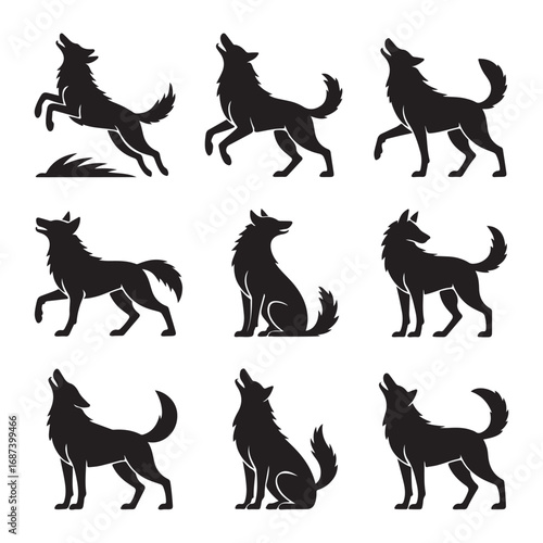 Fox Silhouette Icon Vector Designs