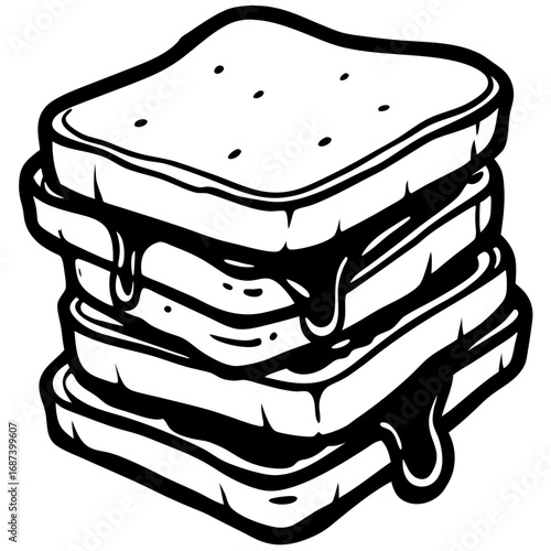 Sandwich stack, delicious and tasty snack