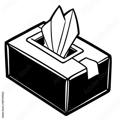 Hand drawn illustration of a tissue box
