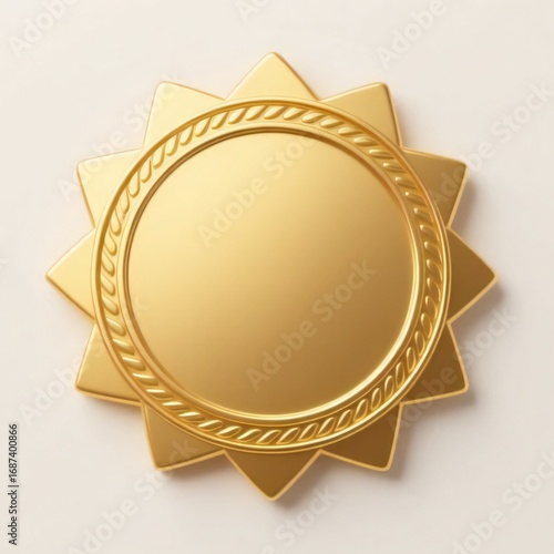 gold label with ribbon