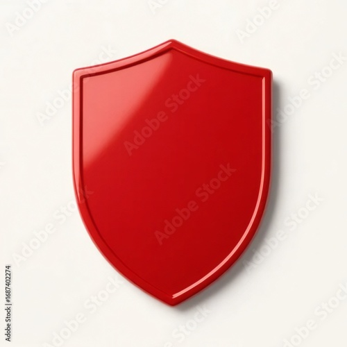 red shield isolated on white background